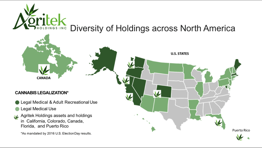 Agritek Holdings Inc., Capitalizing On New State Law To Acquire Recreational Manufacturing License